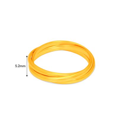TAKA Jewellery Trinity Twist 916 Gold Ring