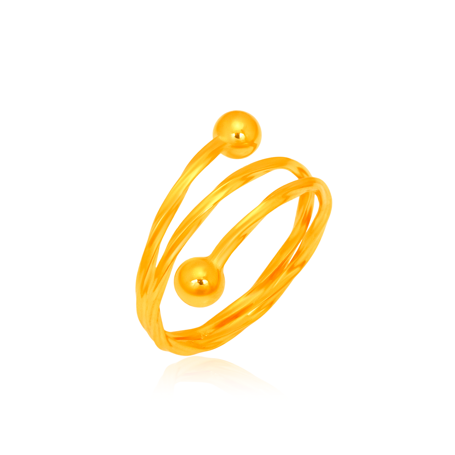 TAKA Jewellery Golden Halo Twist 916 Gold Ring