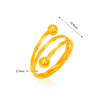 TAKA Jewellery Golden Halo Twist 916 Gold Ring