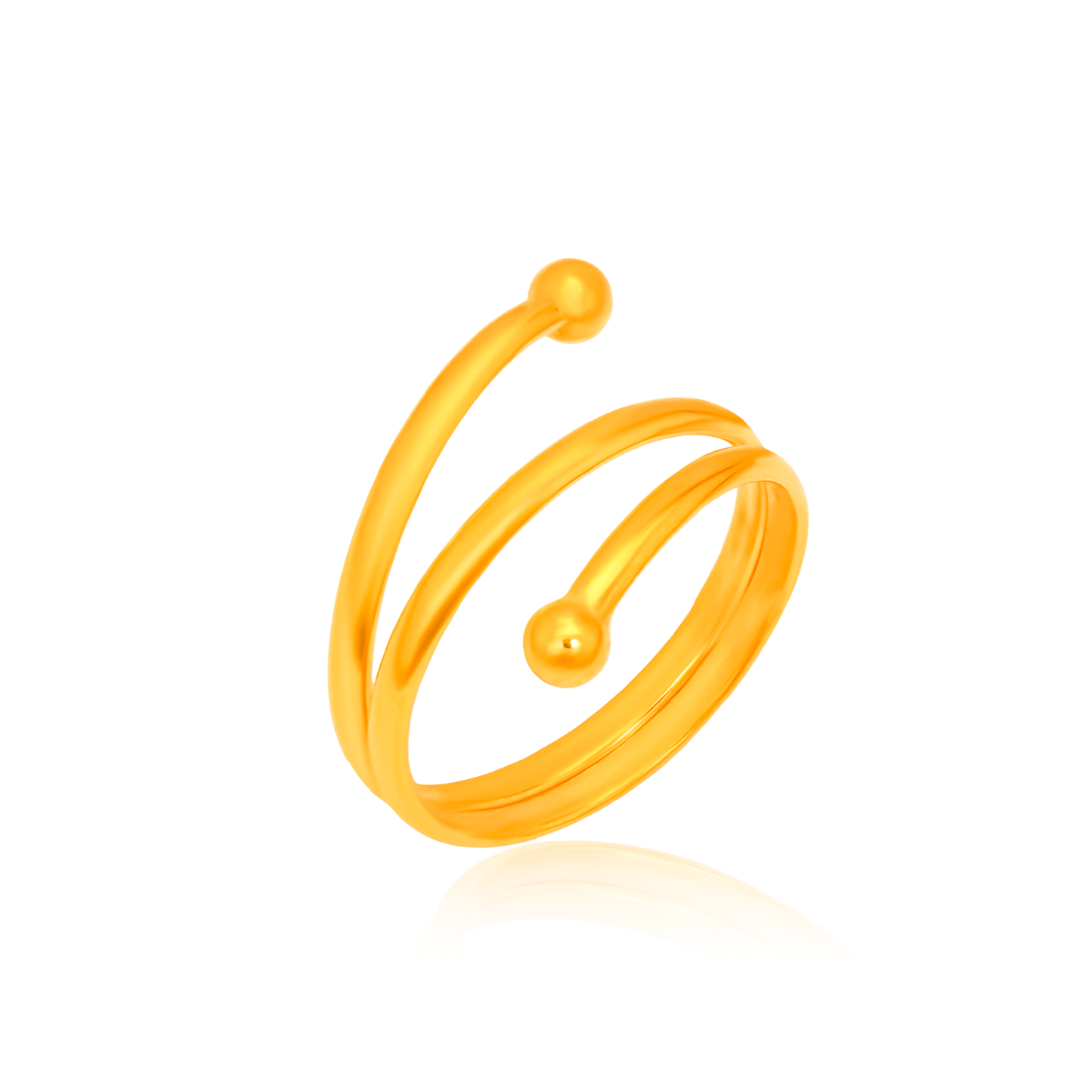 TAKA Jewellery Spiral Ball 916 Gold Ring