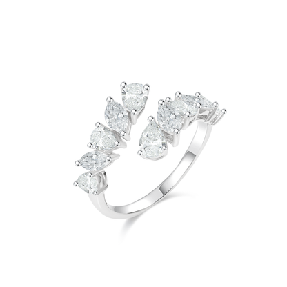 TAKA Jewellery Lab Grown Pear and Marquise Shaped Diamond Ring 10K