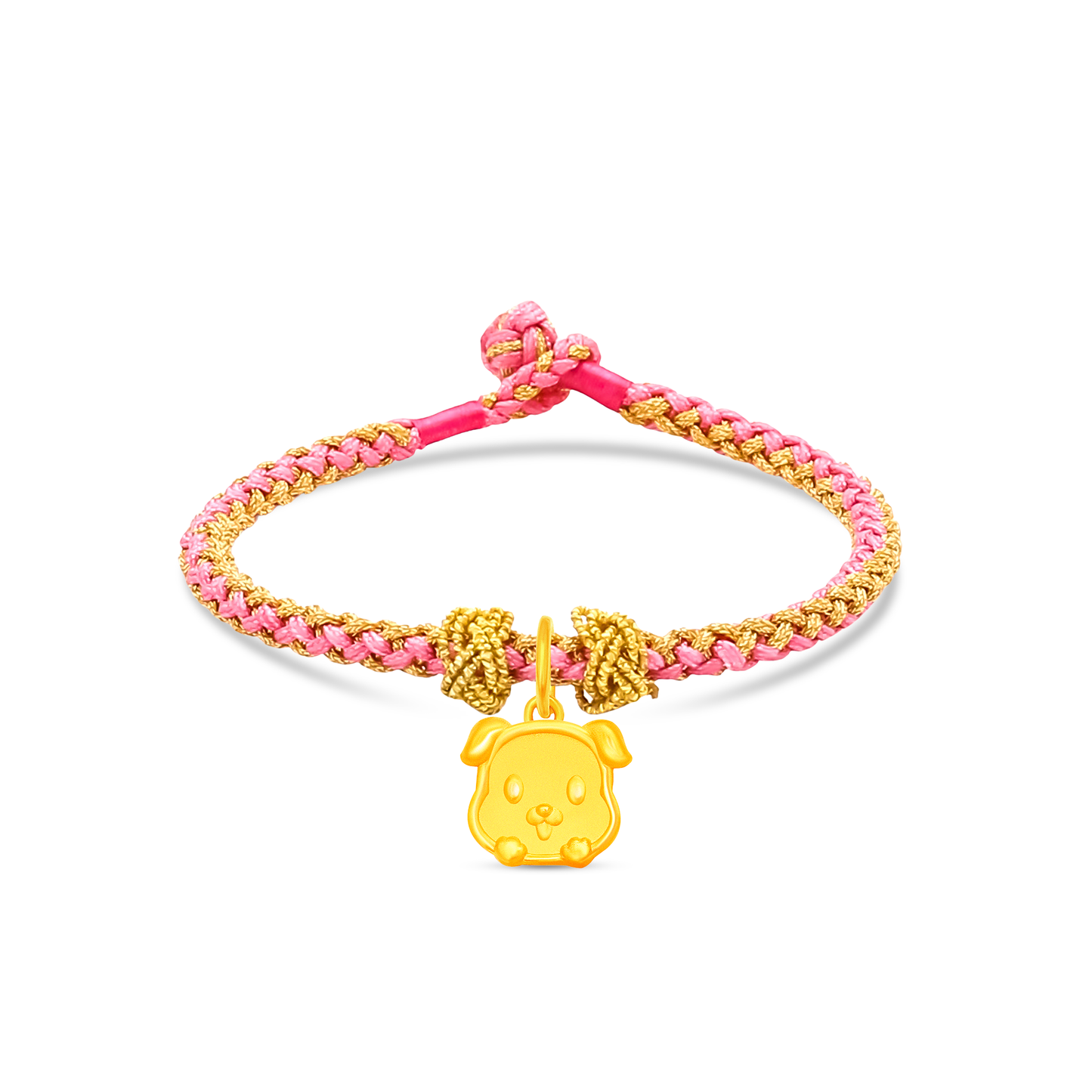 TAKA Jewellery 999 Pure Gold Mini Zodiac Blessings Series Baby Nylon Bracelet