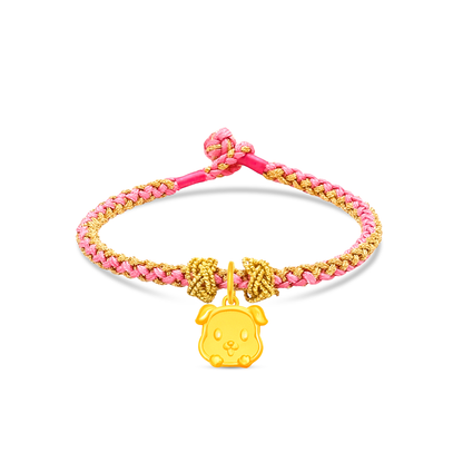 TAKA Jewellery 999 Pure Gold Mini Zodiac Blessings Series Baby Nylon Bracelet