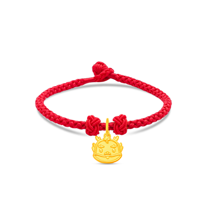 TAKA Jewellery 999 Pure Gold Mini Zodiac Blessings Series Baby Nylon Bracelet