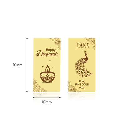 TAKA Jewellery Deepavali Edition – 0.2g 999.9 Pure Gold Bar