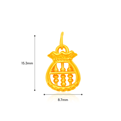 TAKA Jewellery Wealth Abacus 999 Pure Gold Pendant