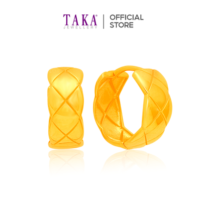 TAKA Jewellery Luxe Quilt 916 Gold Hoop Earrings