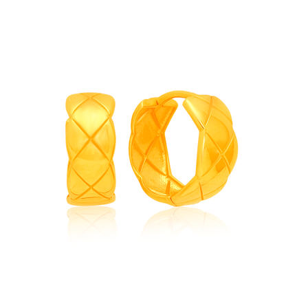 TAKA Jewellery Luxe Quilt 916 Gold Hoop Earrings