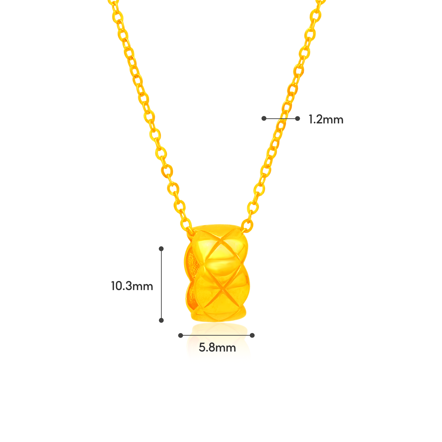TAKA Jewellery Luxe Quilt 916 Gold Necklace