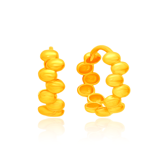 TAKA Jewellery Serenity Dots 916 Gold Hoop Earrings