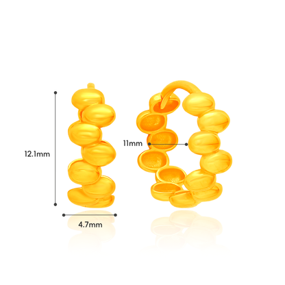 TAKA Jewellery Serenity Dots 916 Gold Hoop Earrings