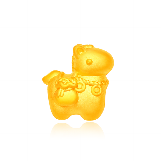 TAKA Jewellery 999 Pure Gold Wealth Bag Horse Charm