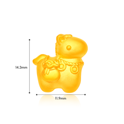 TAKA Jewellery 999 Pure Gold Wealth Bag Horse Charm
