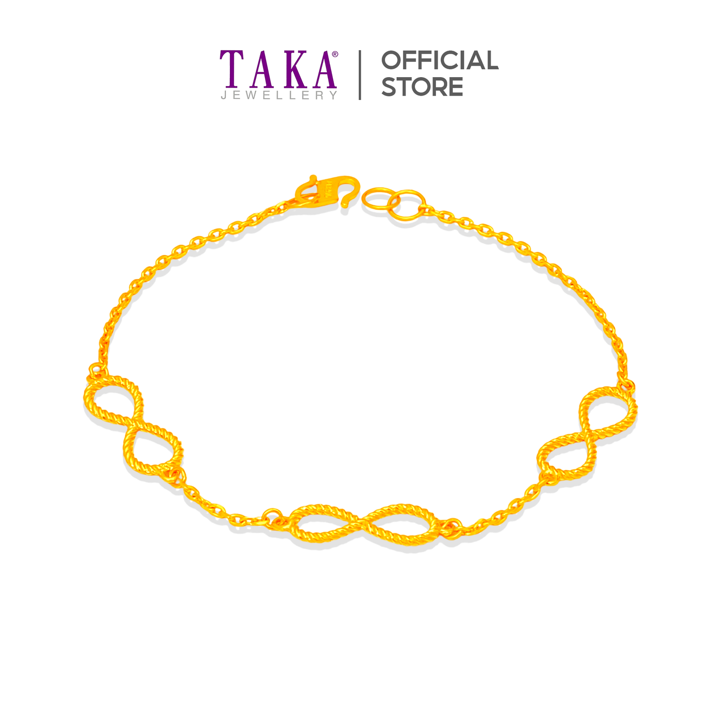 TAKA Jewellery Infinity Grace 916 Gold Bracelet