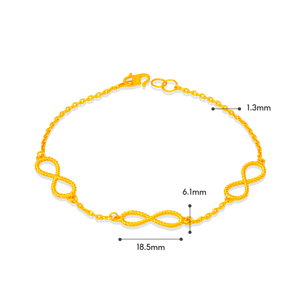 TAKA Jewellery Infinity Grace 916 Gold Bracelet - TAKA Jewellery
