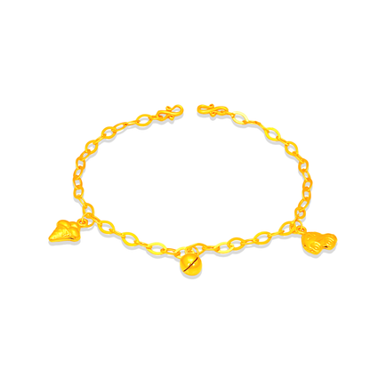 TAKA Jewellery Golden Blessing Bell 916 Gold Baby Bracelet
