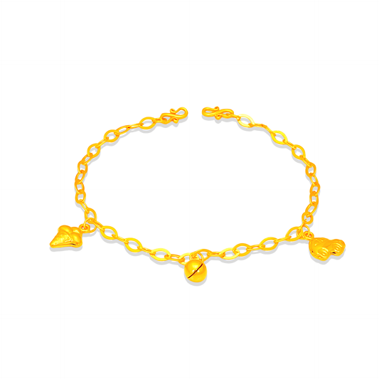 TAKA Jewellery Golden Blessing Bell 916 Gold Baby Bracelet