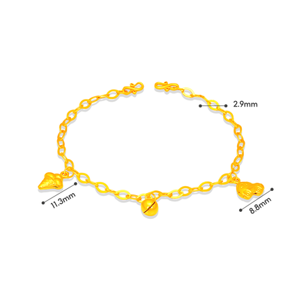 TAKA Jewellery Golden Blessing Bell 916 Gold Baby Bracelet