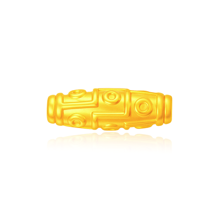 TAKA Jewellery Tian Zhu Barrel 999 Pure Gold Charm with Beads