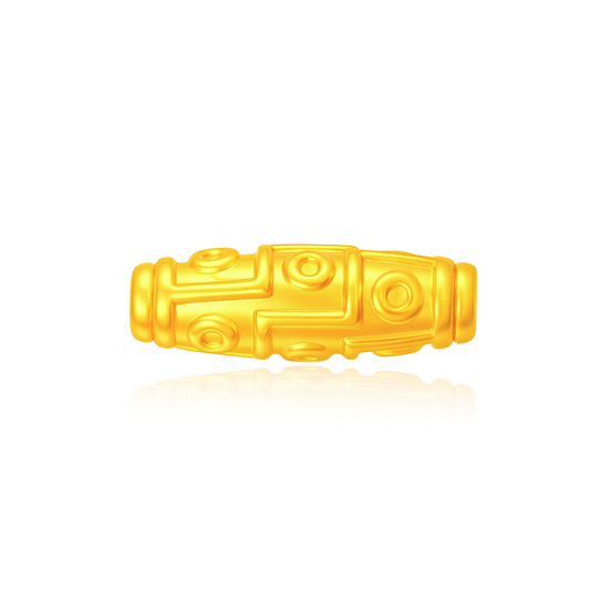 TAKA Jewellery Tian Zhu Barrel 999 Pure Gold Charm with Beads