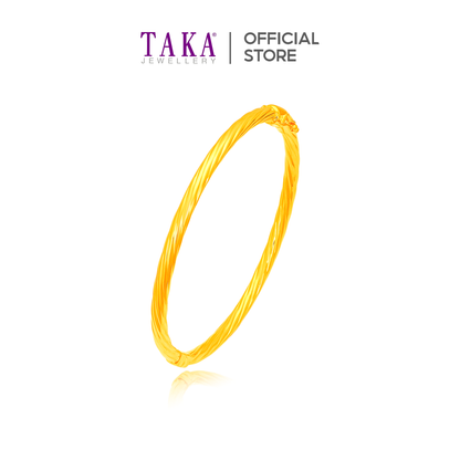 TAKA Jewellery 916 Gold Radiant Twist Bangle