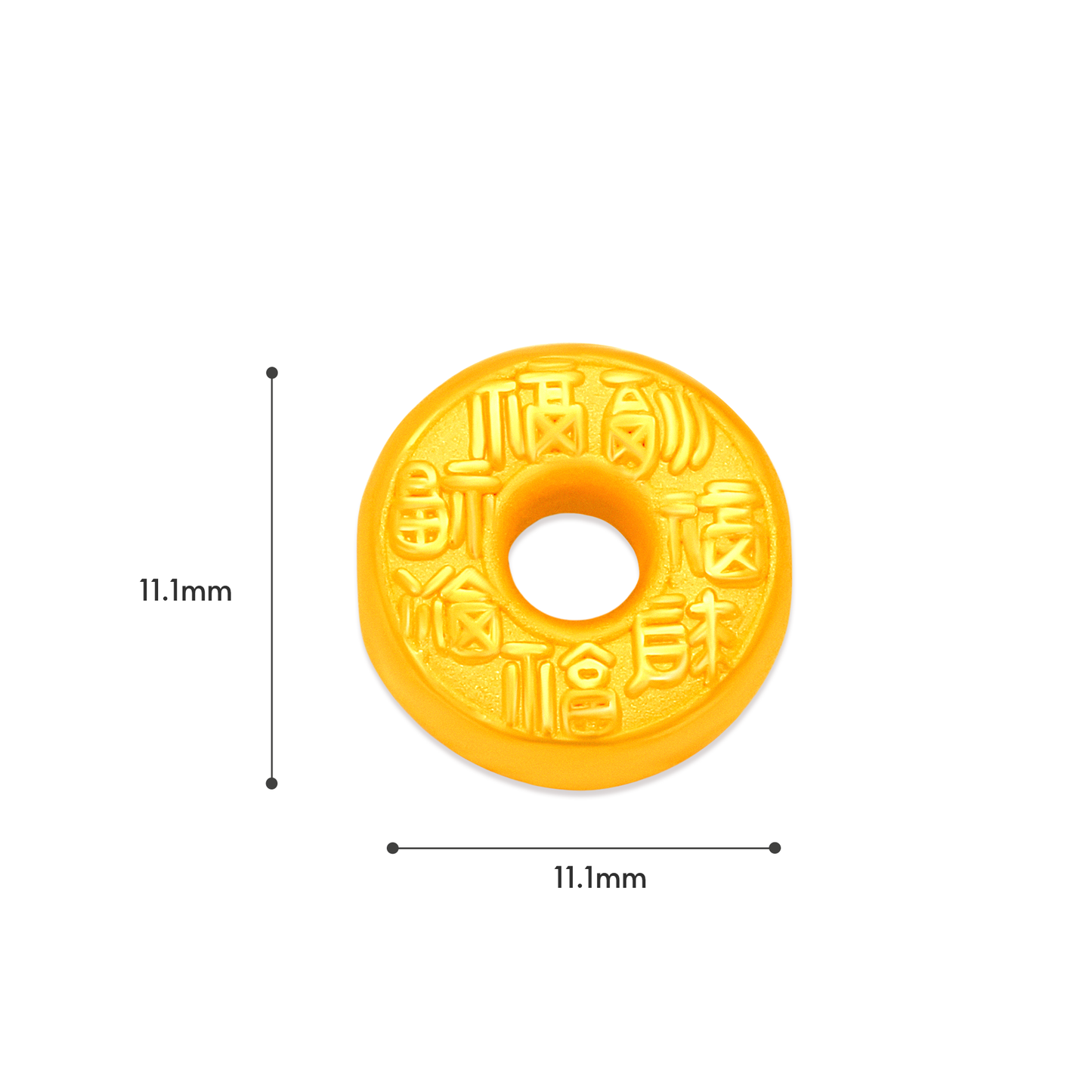 TAKA Jewellery 999 Pure Gold Charm with Nylon Bracelet
