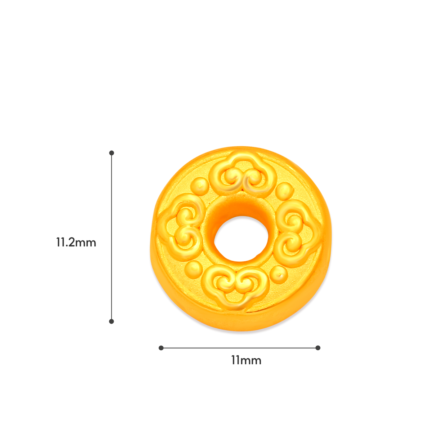 TAKA Jewellery 999 Pure Gold Charm with Nylon Bracelet