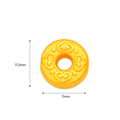 TAKA Jewellery 999 Pure Gold Charm with Nylon Bracelet