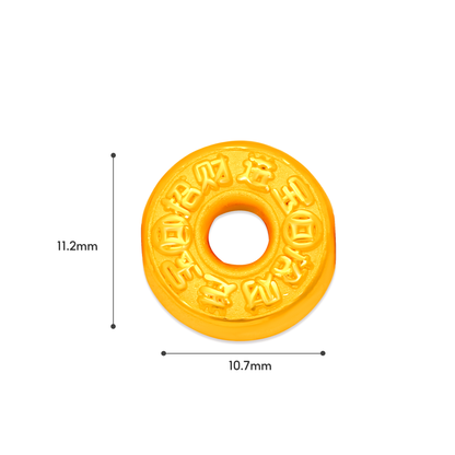 TAKA Jewellery 999 Pure Gold Charm with Nylon Bracelet