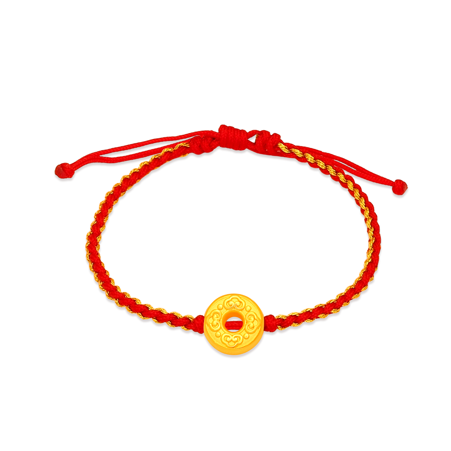 TAKA Jewellery 999 Pure Gold Charm with Nylon Bracelet