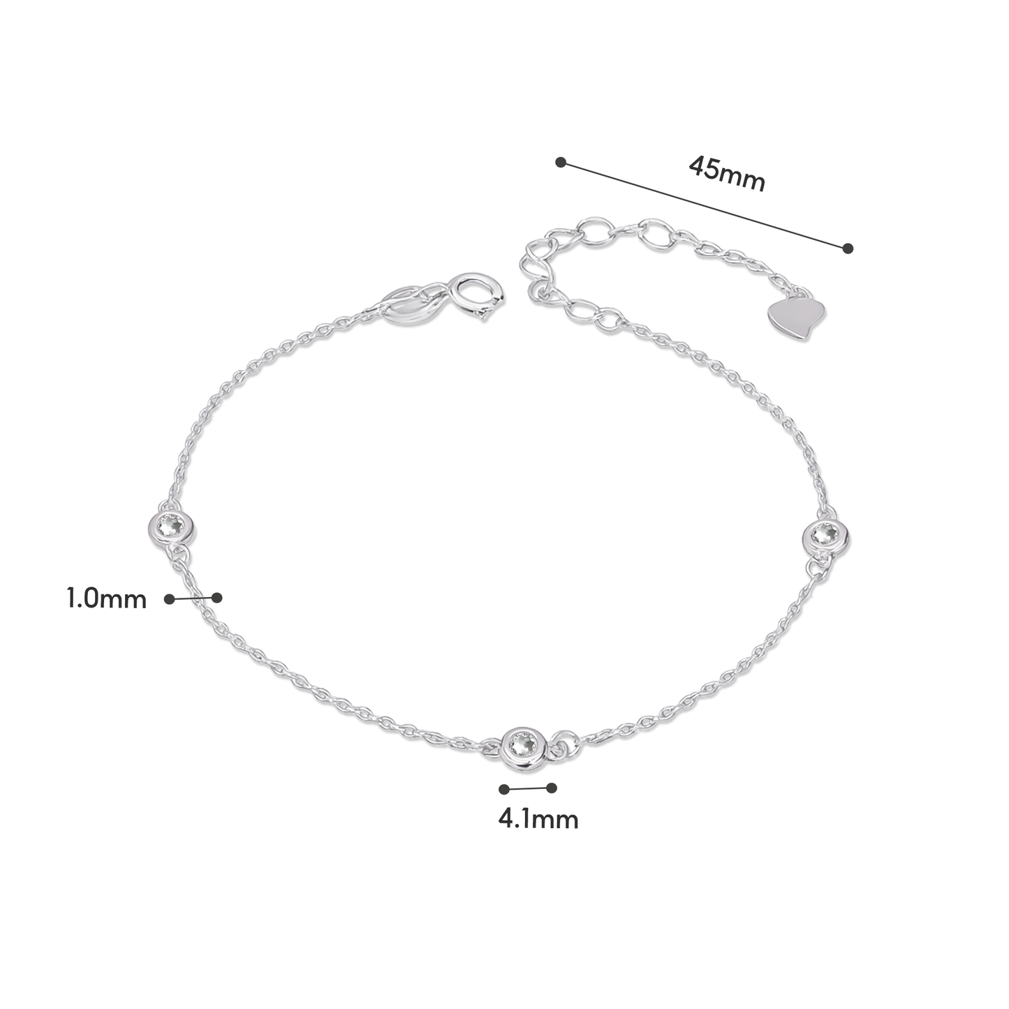 TAKA Jewellery Crystals & 925 Silver Bracelet