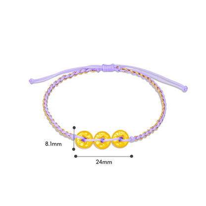 TAKA Jewellery 999 Pure Gold Prosperity Coin Charm Bracelet