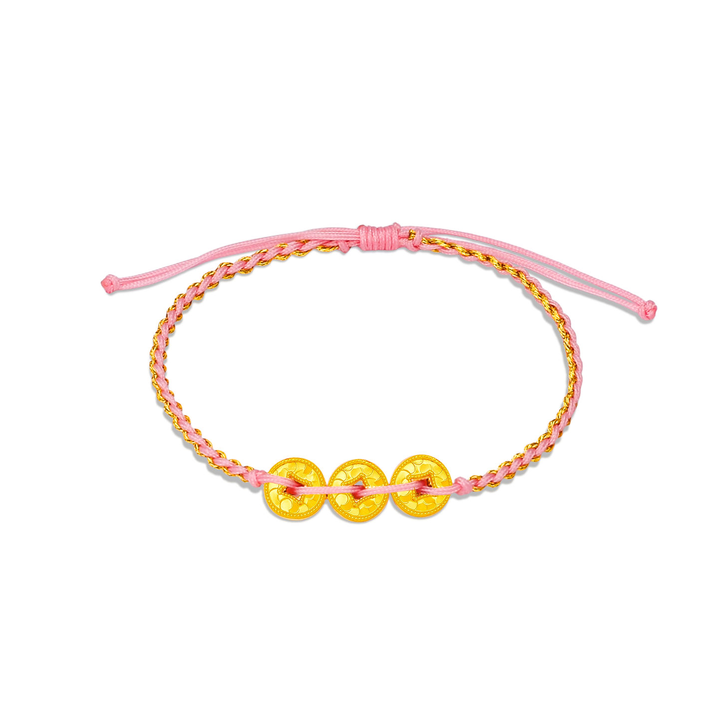TAKA Jewellery 999 Pure Gold Prosperity Coin Charm Bracelet
