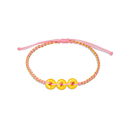 TAKA Jewellery 999 Pure Gold Prosperity Coin Charm Bracelet