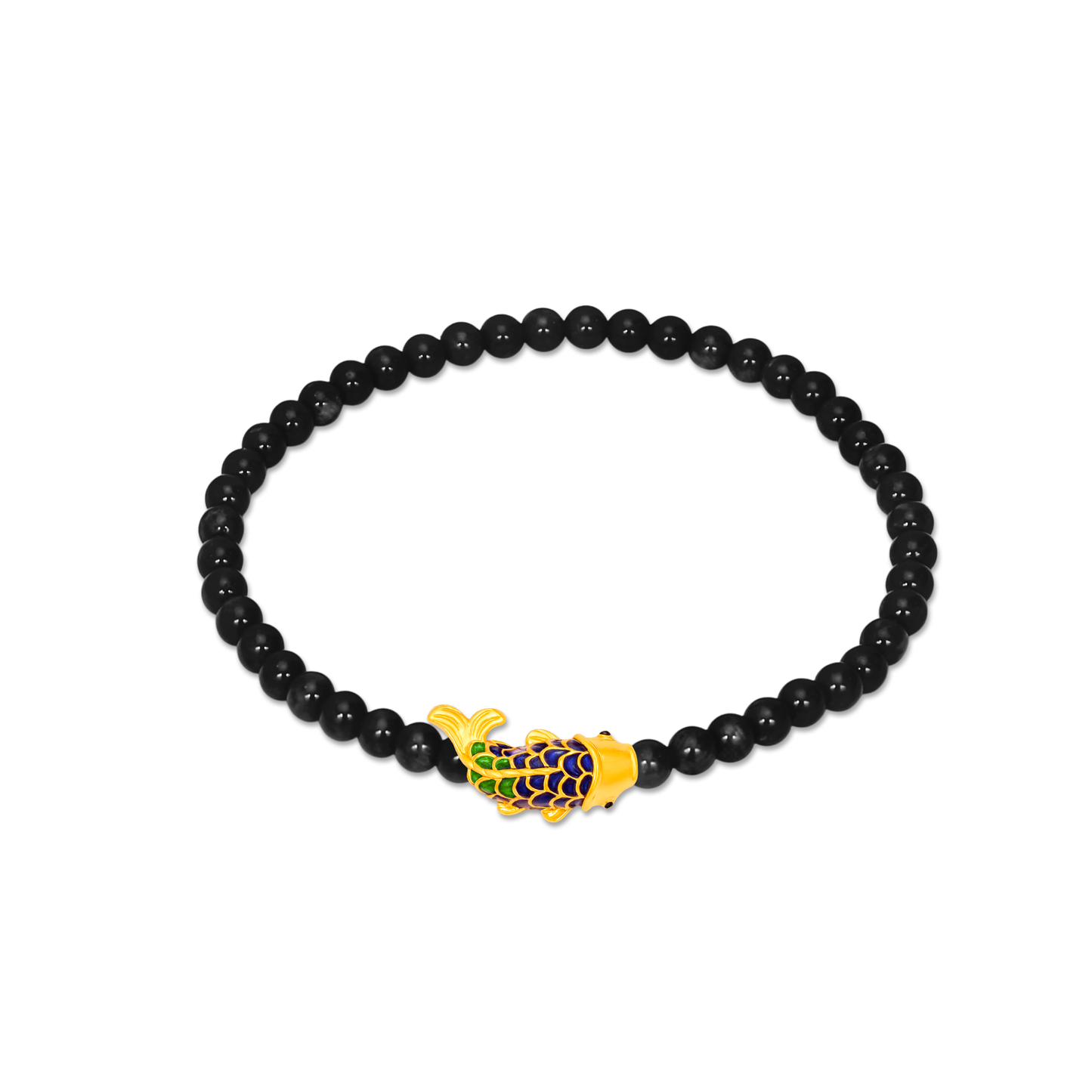 TAKA Jewellery 999 Pure Gold Prosperity Koi 4mm Beaded Bracelet