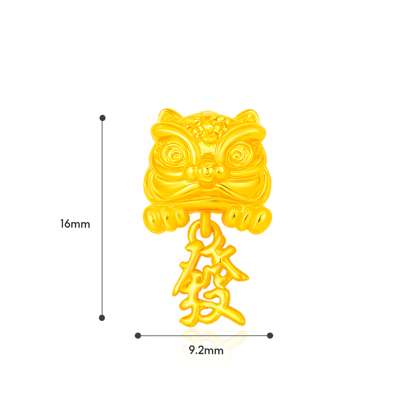 TAKA Jewellery Golden Blessings Series 916 Gold Lightweight Charm - Lion Prosperity . Galloping Wealth