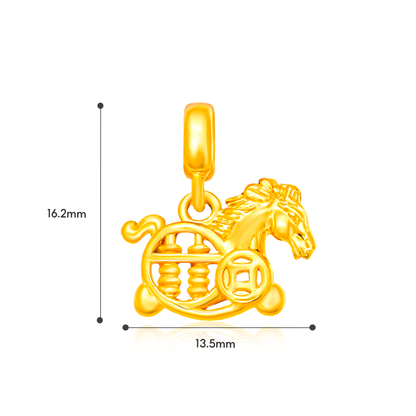 TAKA Jewellery Golden Blessings Series 916 Gold Lightweight Charm - Lion Prosperity . Galloping Wealth
