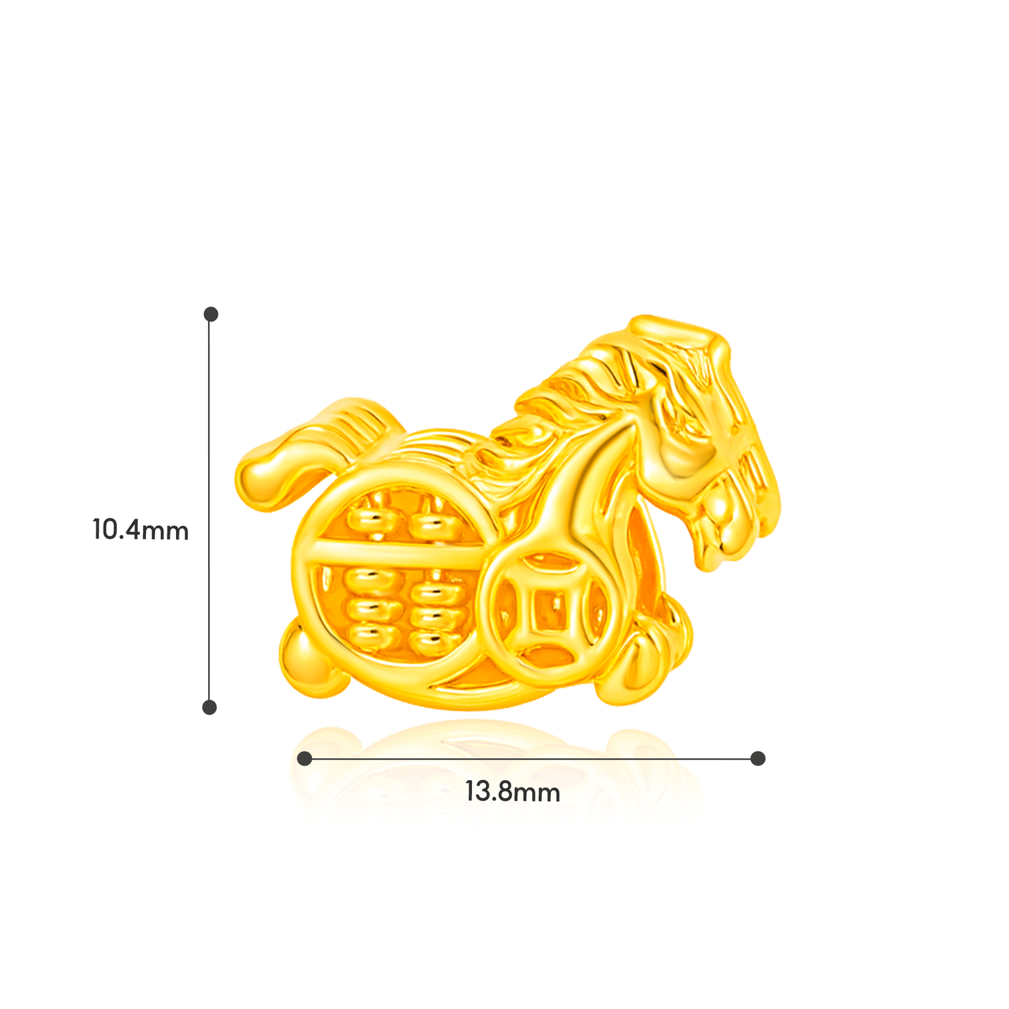 TAKA Jewellery Golden Blessings Series 916 Gold Lightweight Charm - Lion Prosperity . Galloping Wealth