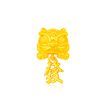 TAKA Jewellery Golden Blessings Series 916 Gold Lightweight Charm - Lion Prosperity . Galloping Wealth