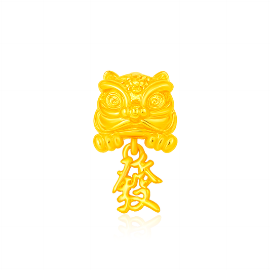 TAKA Jewellery Golden Blessings Series 916 Gold Lightweight Charm - Lion Prosperity . Galloping Wealth