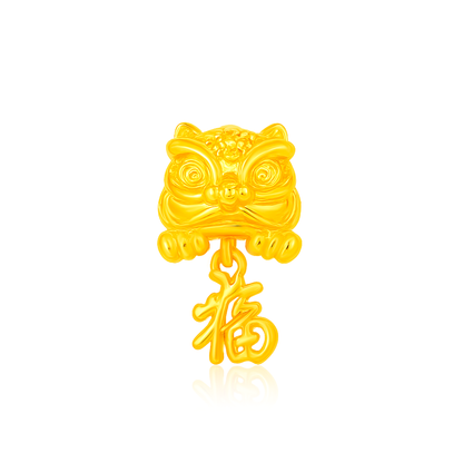 TAKA Jewellery Golden Blessings Series 916 Gold Lightweight Charm - Lion Prosperity . Galloping Wealth