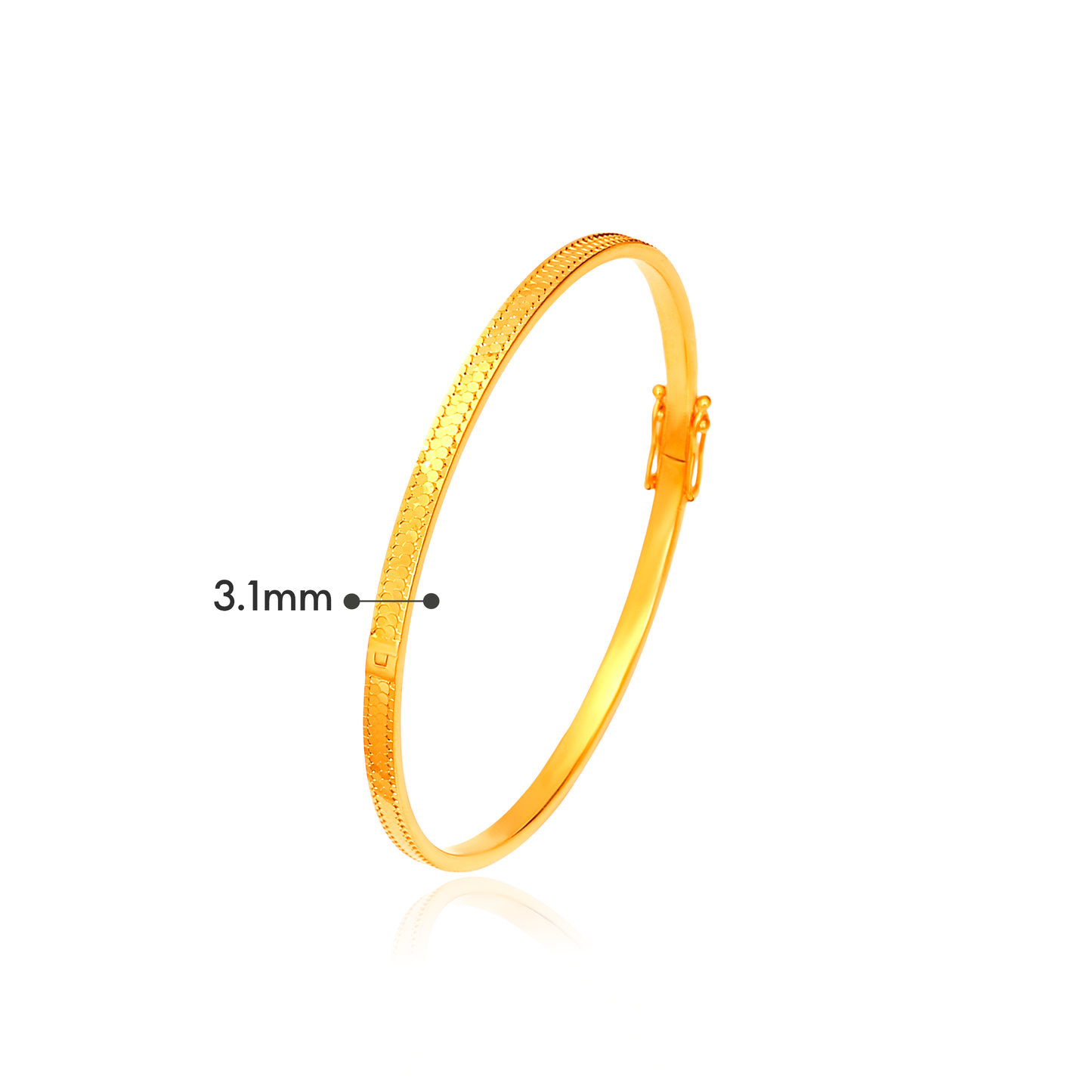 TAKA Jewellery Elegant Slim 916 Gold Bangle