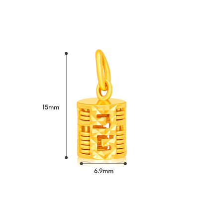 TAKA Jewellery 916 Gold Pendant Abacus Barrel