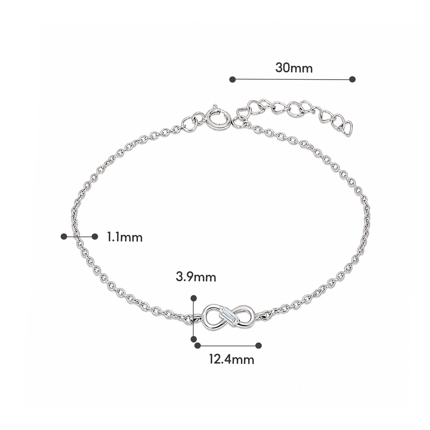 TAKA Jewellery Infinity Grace 925 Silver Bracelet