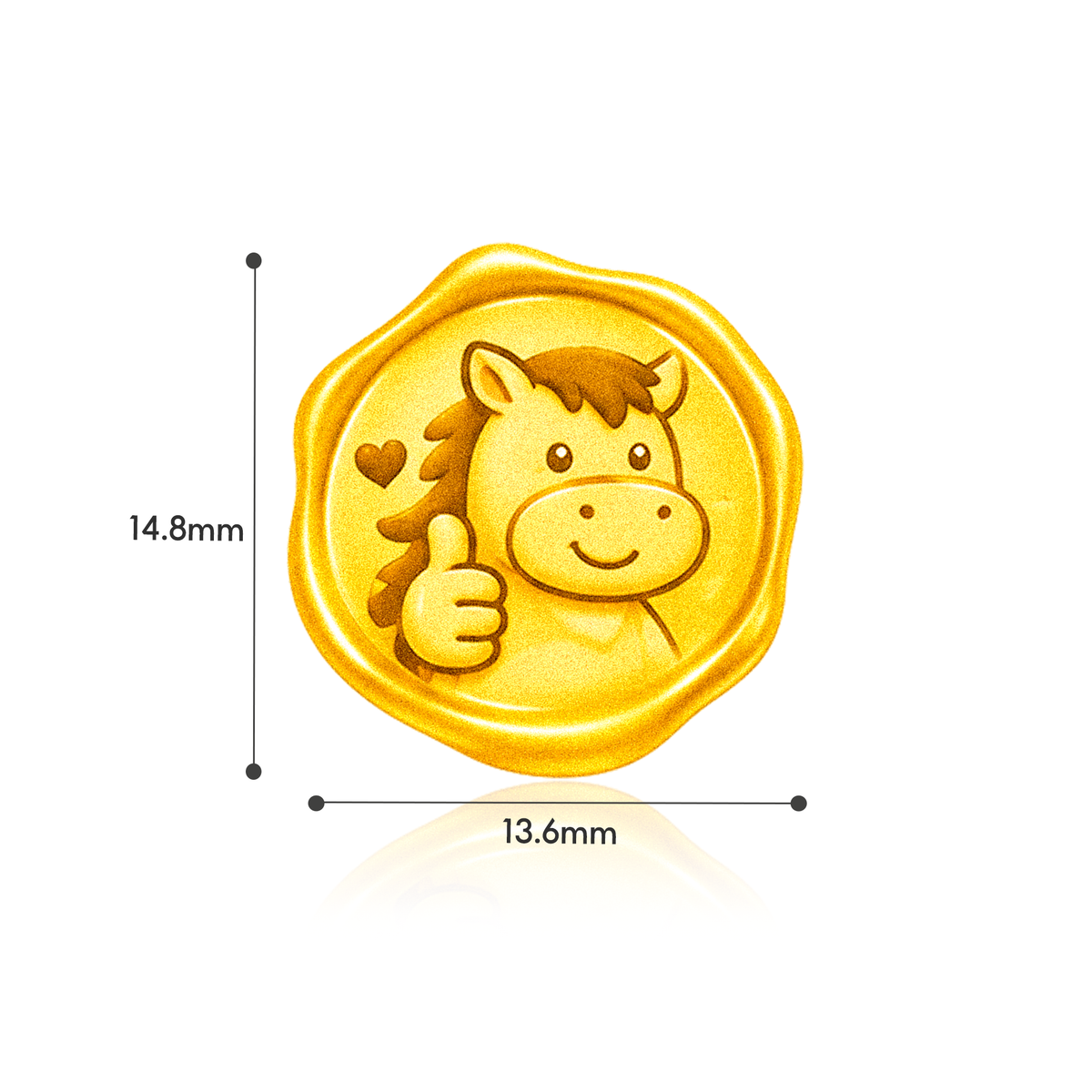 TAKA Jewellery 999 Pure Gold Chinese Zodiac Collection Display Pieces - Wax Seal Shape