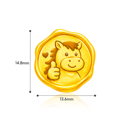 TAKA Jewellery 999 Pure Gold Chinese Zodiac Collection Display Pieces - Wax Seal Shape