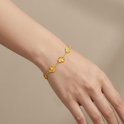 TAKA Jewellery 916 Gold Triple Circle Clover Bracelet