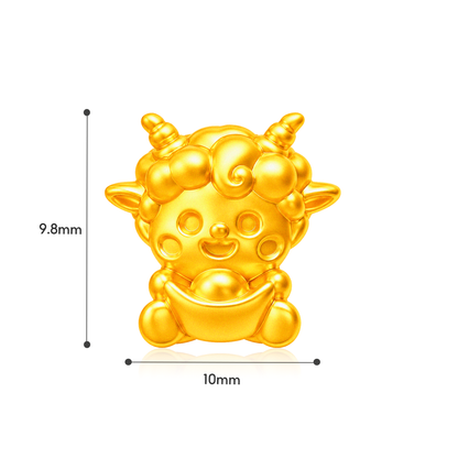 TAKA Jewellery Golden Blessings Goat 999 Pure Gold Charm