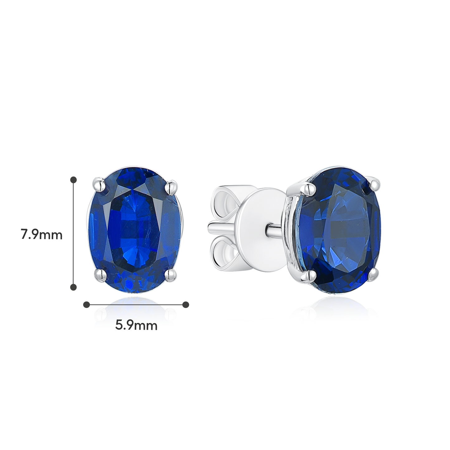 TAKA Jewellery Lab Grown Diamond Sapphire Earrings 10K Gold