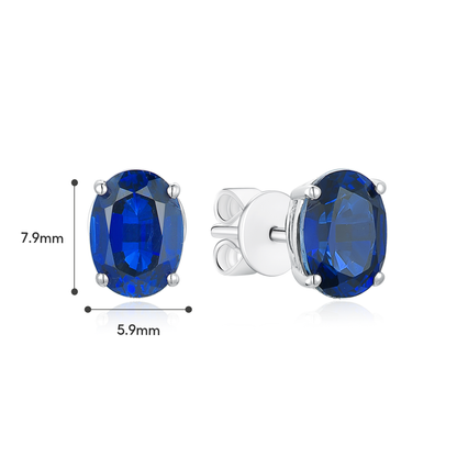 TAKA Jewellery Lab Grown Diamond Sapphire Earrings 10K Gold